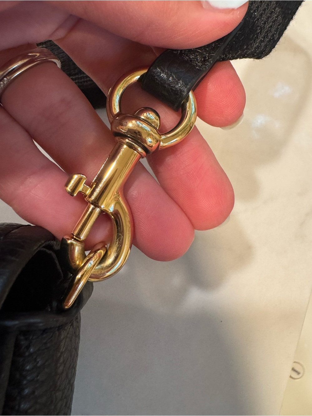Marc Jacobs Black Pebbled Leather Belt Bag with Embossed 'THE MINI BAG' - Picture 5 of 6